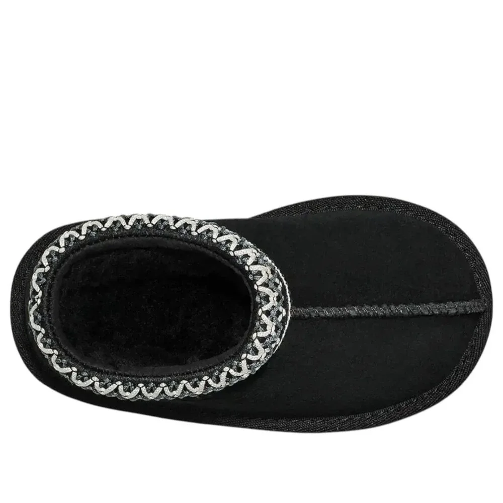 UGG Tasman II 1019066T-BLK Slippers Toddler Black Suede Slip-On Shoes RHS7963